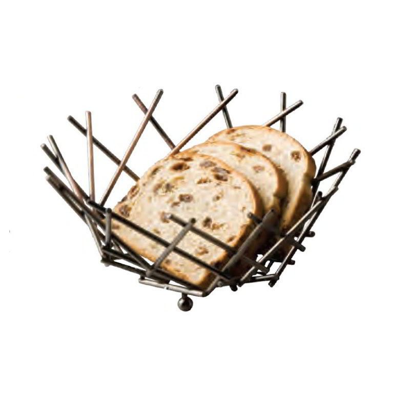 American Metalcraft FRU11 Thatch Basket, 8 in dia. x 3-5/8 in H, Brushed Copper Finish