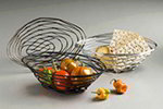 Oval Birdnest Basket, 9 in x 6 x 3 in H, Wire w/ Copper Finish