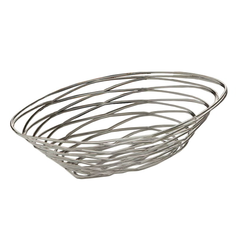 American Metalcraft FRUC16 Birdnest Oval Basket, 9 in x 6 in 3 in H, Wire w/ Chrome Finish