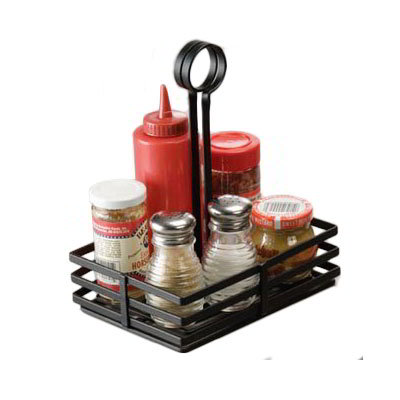 American Metalcraft FWC68 Black Coil Condiment Basket, 8 in x 6 in x 9-1/2 in, Flat