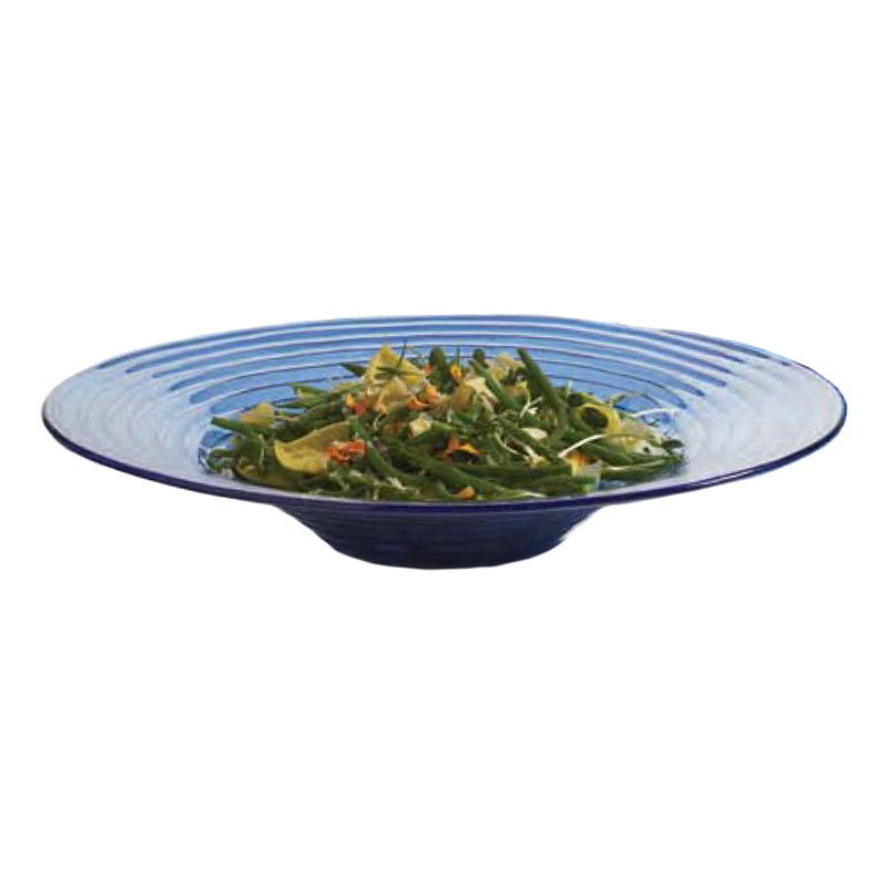 American Metalcraft GBB20 Glacier Bowl, 18-1/2 in Dia. x 3-1/2 in Deep, Blue Glass