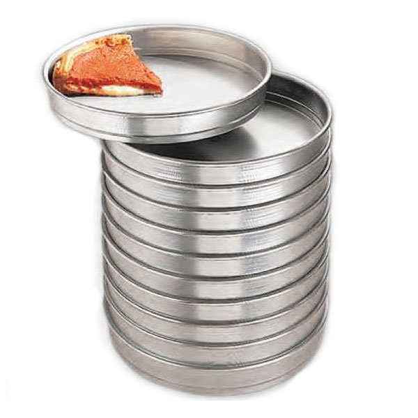 American Metalcraft HA5008 8 in Aluminum Pizza Pan, Self Stacking, 2 in Deep
