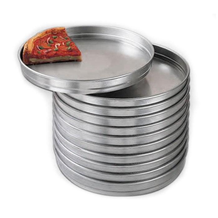 American Metalcraft HA5108 8 in Aluminum Pizza Pan, Self Stacking, 1-1/2 in Deep