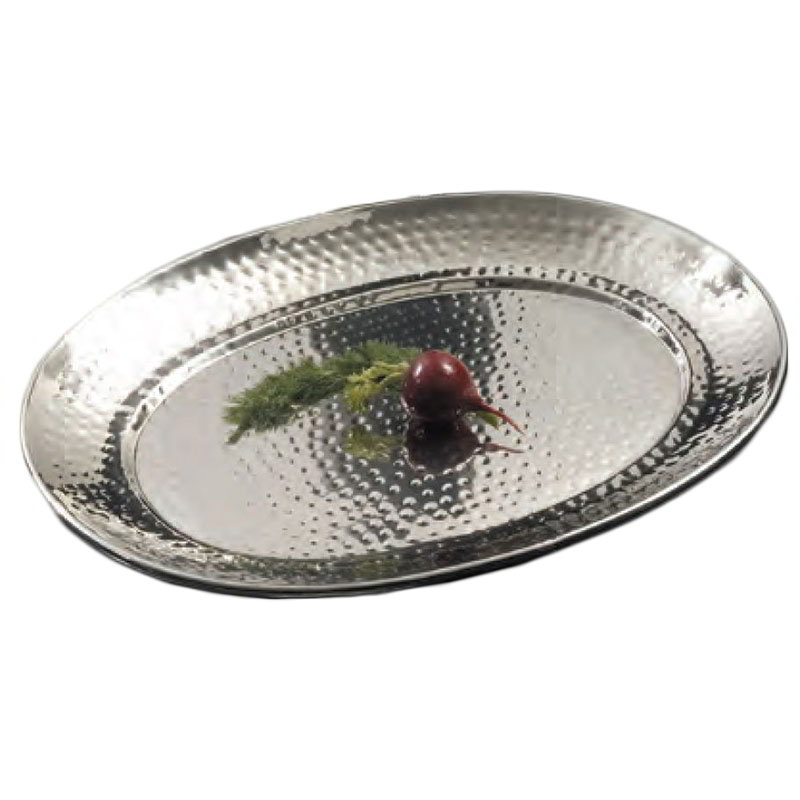 American Metalcraft HMOST1317 Tray/Platter, 13-1/4 in x 17-1/4 in, Oval, Stainless Steel, Hammered Finish