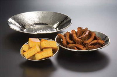 American Metalcraft HMRD12 Stainless Steel Bowl, 12-1/4 in dia. x 1-5/8 in H, Round, Hammered Finish
