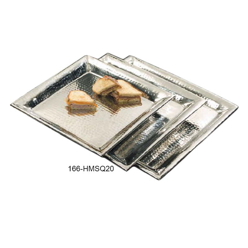 American Metalcraft HMSQ20 Tray/Platter, 20 in, Square, Hammered Finish, Stainless Steel
