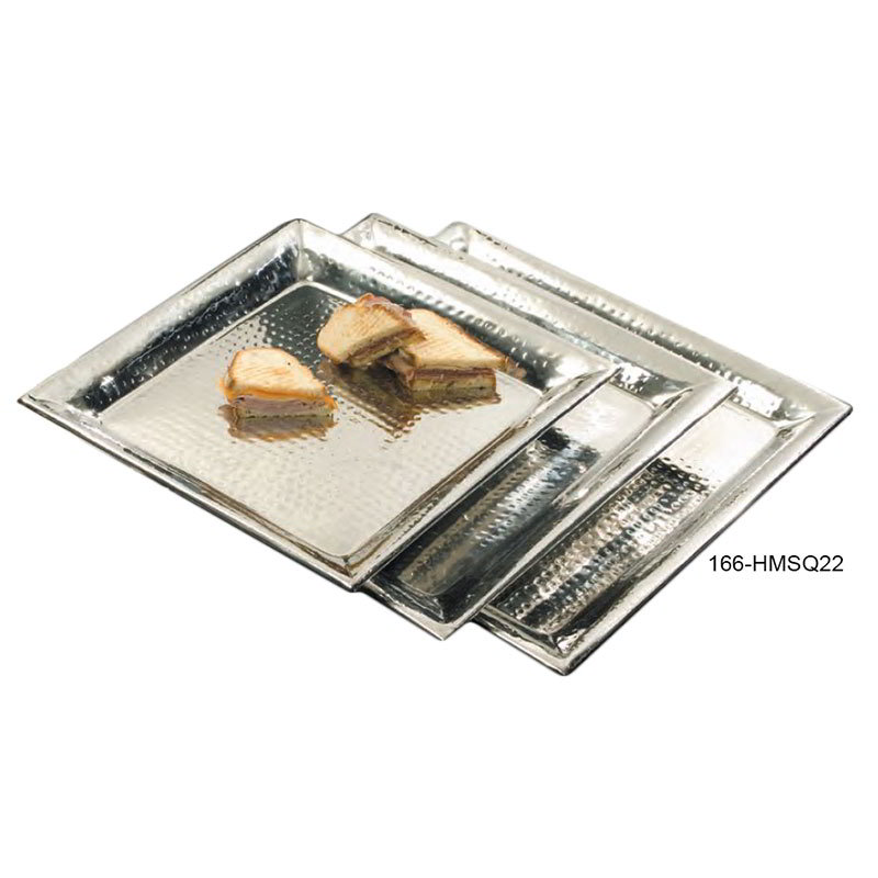American Metalcraft HMSQ22 Tray Platter, 22 in, Square, Hammered Finish, Stainless Steel