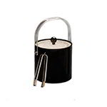 American Metalcraft IBB30 Ice Bucket, 3 qt, Bale Handle w/ Lucite Lid, Black Leatherette