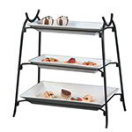 American Metalcraft IS14 Platter Stand, Large, 3 Tier, Black Wrought Iron