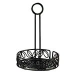 American Metalcraft LDCC16 Ironworks Condiment Rack, 6-1/4 in Dia., Center Handle, Leaf Design