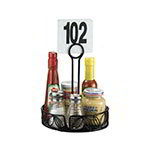 American Metalcraft LDCC17 Ironworks Condiment Rack, 7-1/2 in Dia., Center Handle, Leaf Design