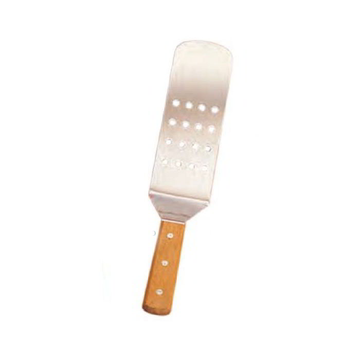 American Metalcraft LT14P 14-in Turner w/ 3 x 8-in Stainless Perforated Blade & Wood Handle