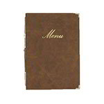 American Metalcraft MCCRLSBI Securit 10 x 13 in Menu Cover, Gold Writing, Elastic Spine, Beige Ivory