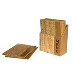 American Metalcraft MCDRLSCORK Securit 10 x 13 in Cork Design Menu Cover, Brown Lettering