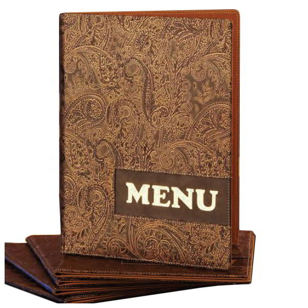 American Metalcraft MCDRLSPAISLEY Securit 10 x 13 in Paisley Design Wine Card, Gold Stamp Lettering