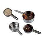 American Metalcraft MCL4 Measuring Cup Set, 1/4, 1/3, 1/2, and 1 Cup, Flat Handle, Stainless