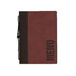 American Metalcraft MCTRLSWR Securit 10 x 13 in Trendy Sewn Menu Cover, Debossed Lettering, Wine Red