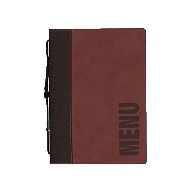American Metalcraft MCTRLSWR Securit 10 x 13 in Trendy Sewn Menu Cover, Debossed Lettering, Wine Red