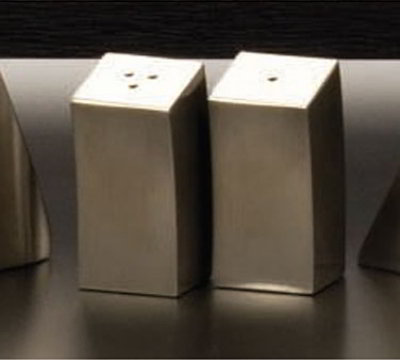 American Metalcraft MDX44 Salt & Pepper Shaker Set, 2-1/4 H x 1 W, Angled, 18/8 Stainless