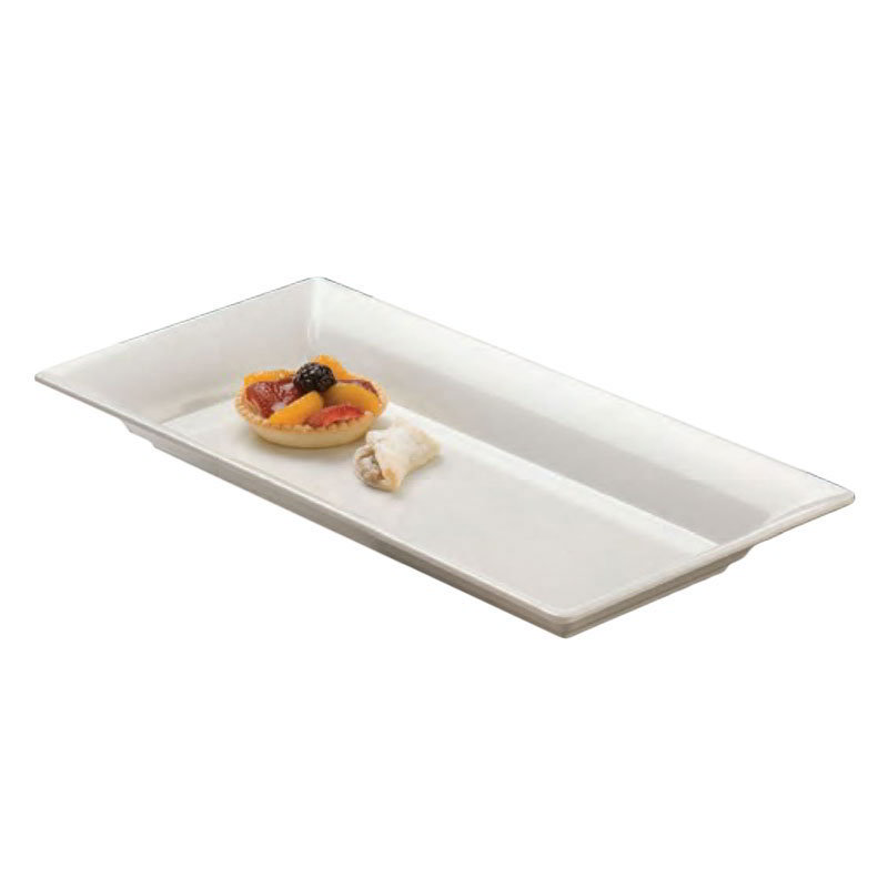 American Metalcraft MEL23 Endurance Platter, 18 in x 8-1/4 in, Melamine, White