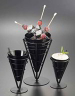 American Metalcraft MELFCB474 5-3/4 oz Small Fry Cone, 4 in H, Melamine, Black