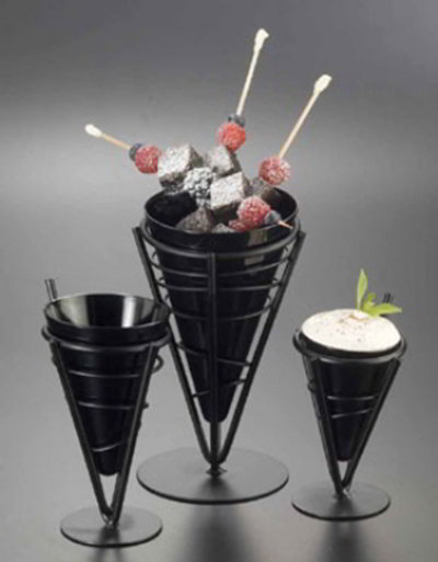American Metalcraft MELFCB474 5-3/4 oz Small Fry Cone, 4 in H, Melamine, Black