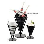 American Metalcraft MELFCB754 Large White Fry Cone, 23.5 oz, 6.5 in H, Melamine, Black