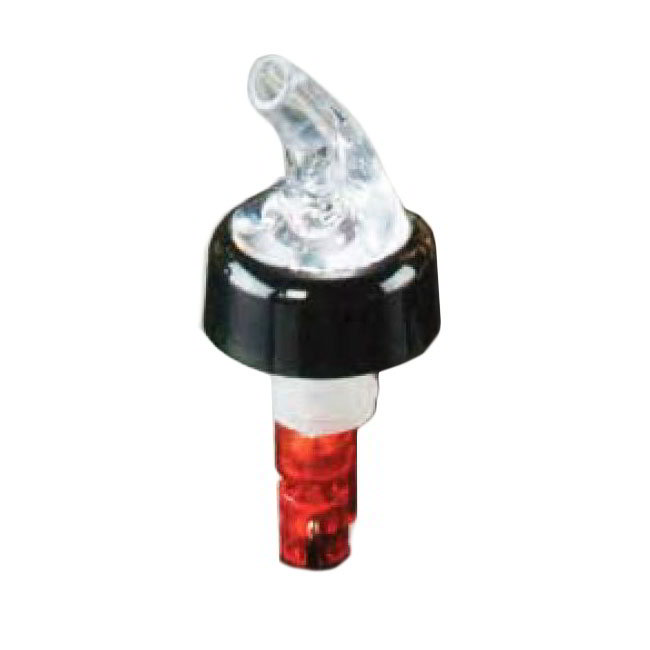 American Metalcraft MPC100C Measure Pourer, 1 oz Capacity, Clear Nozzle, Red Base, Black Collar