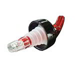 American Metalcraft MPR125C Measure Pourer, 1-1/4 oz Capacity, Red Nozzle, Clear Base, Black Collar