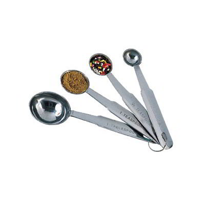 American Metalcraft MSSR74 Measuring Spoon Set, 1 Tbl, 1/2 Tbl, 1 tsp, and 1/2 tsp, Stainless
