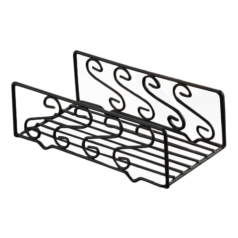 American Metalcraft NDSS95 Napkin Basket, 8-3/4 in x 5 in x 4-1/2 in H, Black, Scroll, Wrought Iron