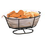 American Metalcraft OBB710 Basket With Pedestal Base, Oval, 10 in x 7 in x 4-3/4 in, Black
