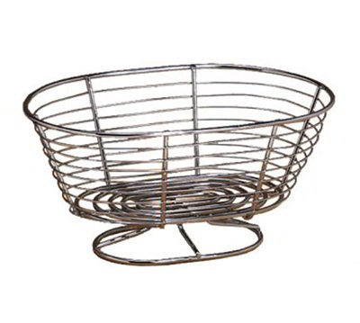American Metalcraft OBC107 Basket With Pedestal Base, Oval, 10 in x 7 in x 4-3/4 in, Chrome