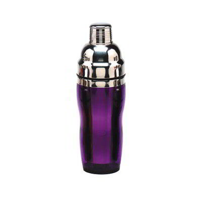 American Metalcraft PAS61 Cocktail Shaker, 16 Oz., Purple Acrylic, Stainless Top, 3-Piece Set