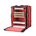 American Metalcraft PB1926 Deluxe Pizza Delivery Bag w/ Rack, Holds 10-Boxes, Red