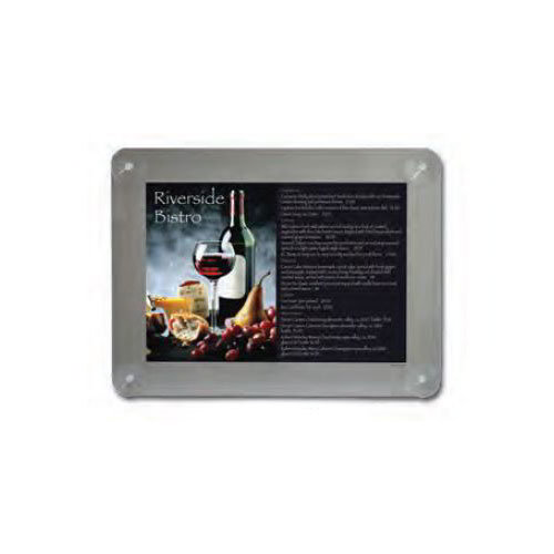 American Metalcraft PFWLSGY Securit Window Display, Holds 8.5 x 11 in Page, Suction Cups, Gray