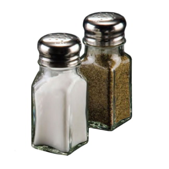 American Metalcraft PNS24 Salt & Pepper Shaker, 2 oz, Glass With Mushroom Top