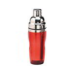 American Metalcraft RAS16 Cocktail Shaker, 16 oz., Red Acrylic, Stainless Top, 3-Piece Set