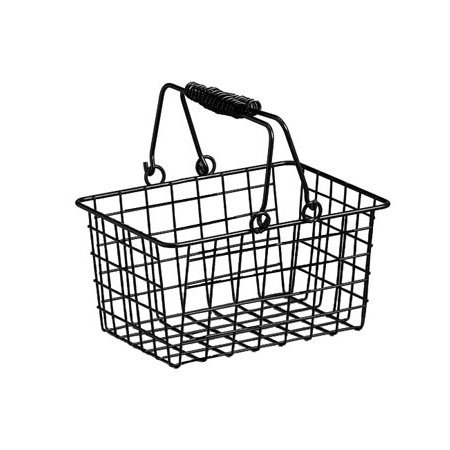 American Metalcraft RBHB975 Basket With Double Handle, Rectangular, 9 in x 7 in x 5 in, Black Wire