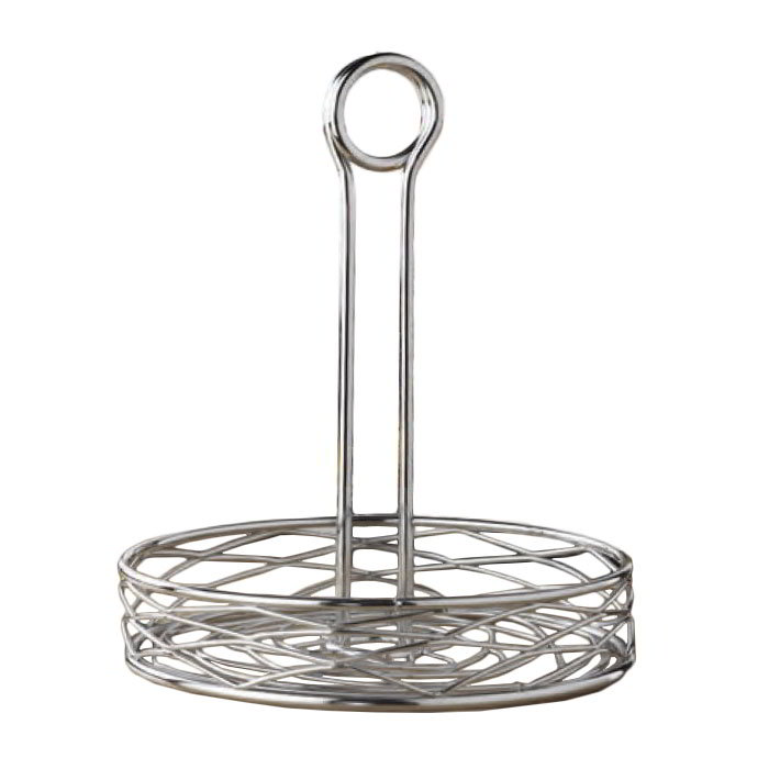 American Metalcraft RBNC27 Birdnest Condiment Rack, 7-3/4 in Dia., Center Handle W/ Slot, Chrome Finish