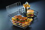 American Metalcraft RMB95B Basket, 9 in L x 6 in W x 2-1/2 in H, Rectangle, Grid Bottom, Black
