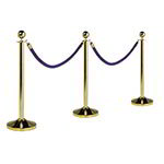American Metalcraft RSCLG Securit Portable Barrier System, Post & Base, 15 in D x 40 in H, Gold Plated