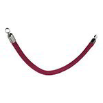 American Metalcraft RSCLRPCHRD Securit Velour Rope, 2 in D x 60 in L, Red w/ Chrome Ends