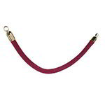American Metalcraft RSCLRPGORD Securit Velour Rope, 2 in D x 60 in L, Red w/ Gold Ends