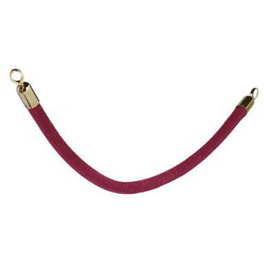 American Metalcraft RSCLRPGORD Securit Velour Rope, 2 in D x 60 in L, Red w/ Gold Ends