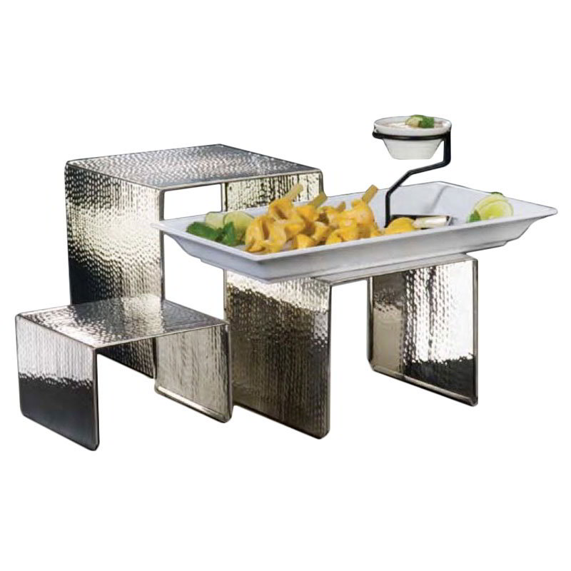 American Metalcraft RSH1 Riser, Set of 3, Hammered Stainless