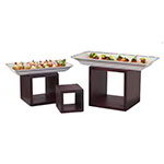 American Metalcraft RSM2 Wood Riser Set, (1) 5 in, (1) 7 in & (1) 9 in Square, Mahogany