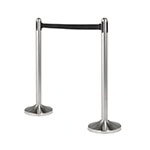 American Metalcraft RSRTBK Portable Barrier System w/ Retractable Black Tape, Stainless