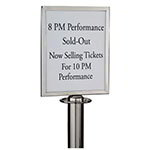 American Metalcraft RSSIGNLSPC Barrier System Sign, 8.5 x 11-in, Chrome