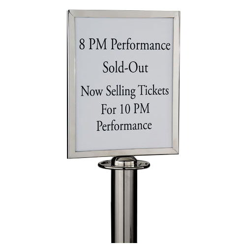 American Metalcraft RSSIGNLSPC Barrier System Sign, 8.5 x 11-in, Chrome
